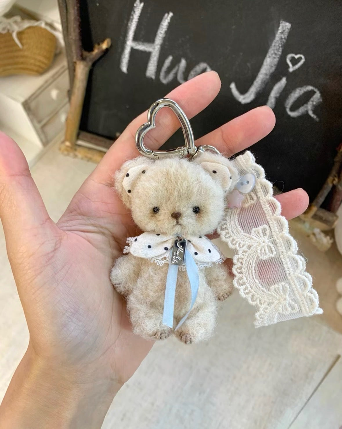 Polka Dots Korean Design Handmade White Bear