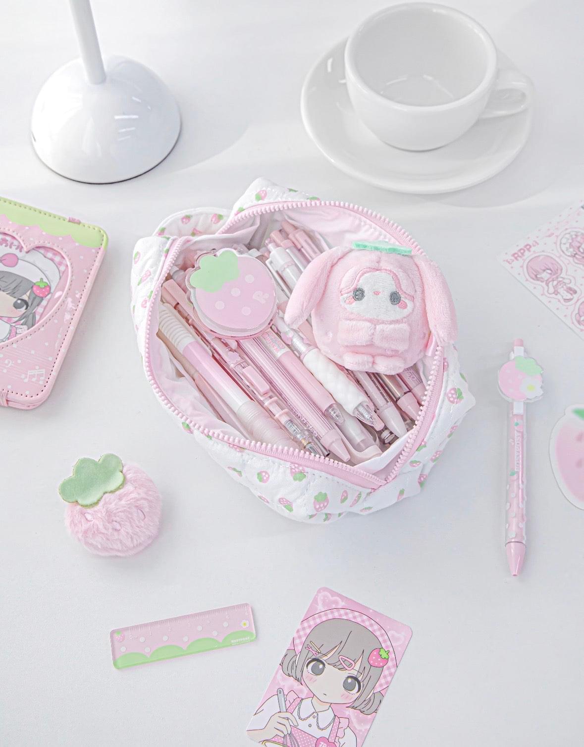 RosyPosy Strawberry Pattern Pencil Case - RollyBerry