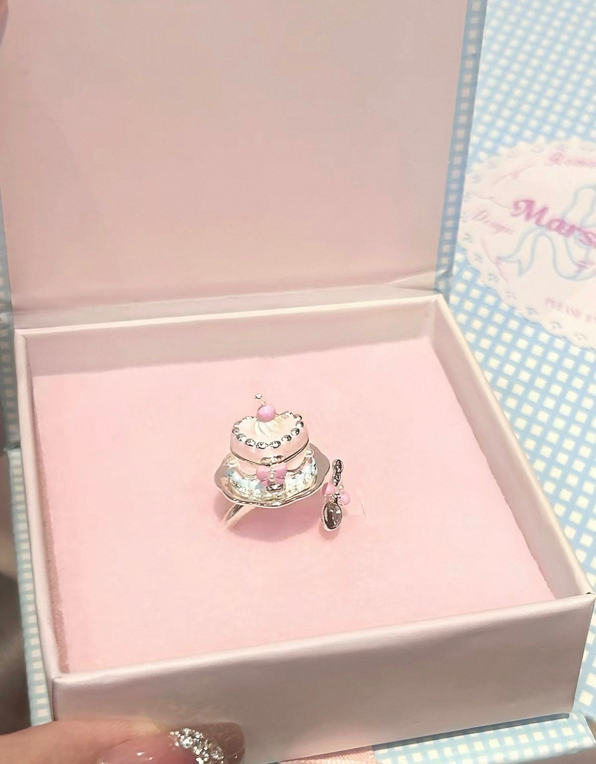 925 Silver Plated MarshMellow Cake Ring