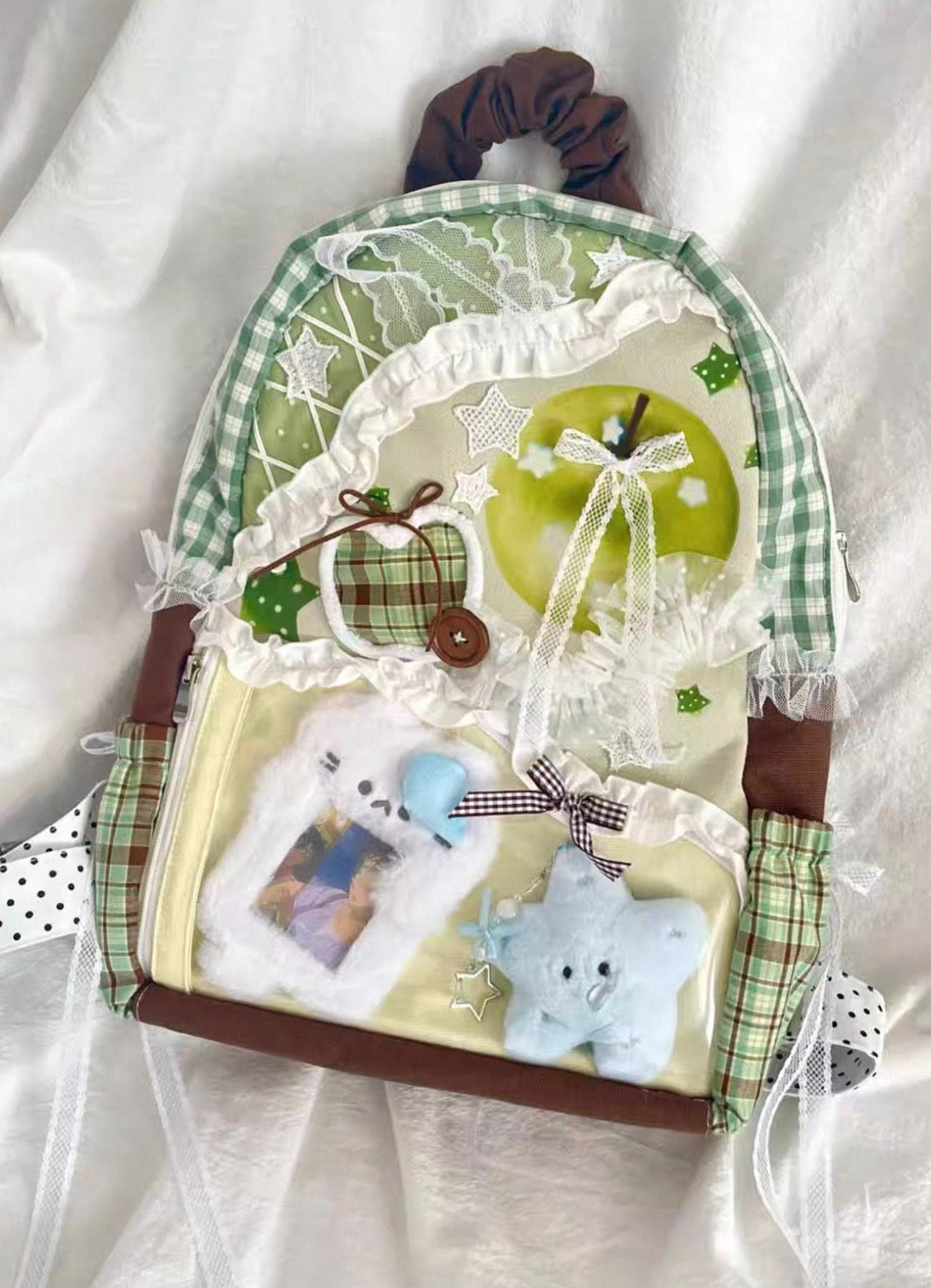Green Apple Handmade Patch Work Backpack