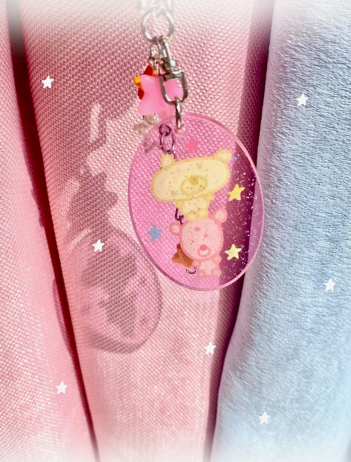 Sparkling Bears Beaded Keychain