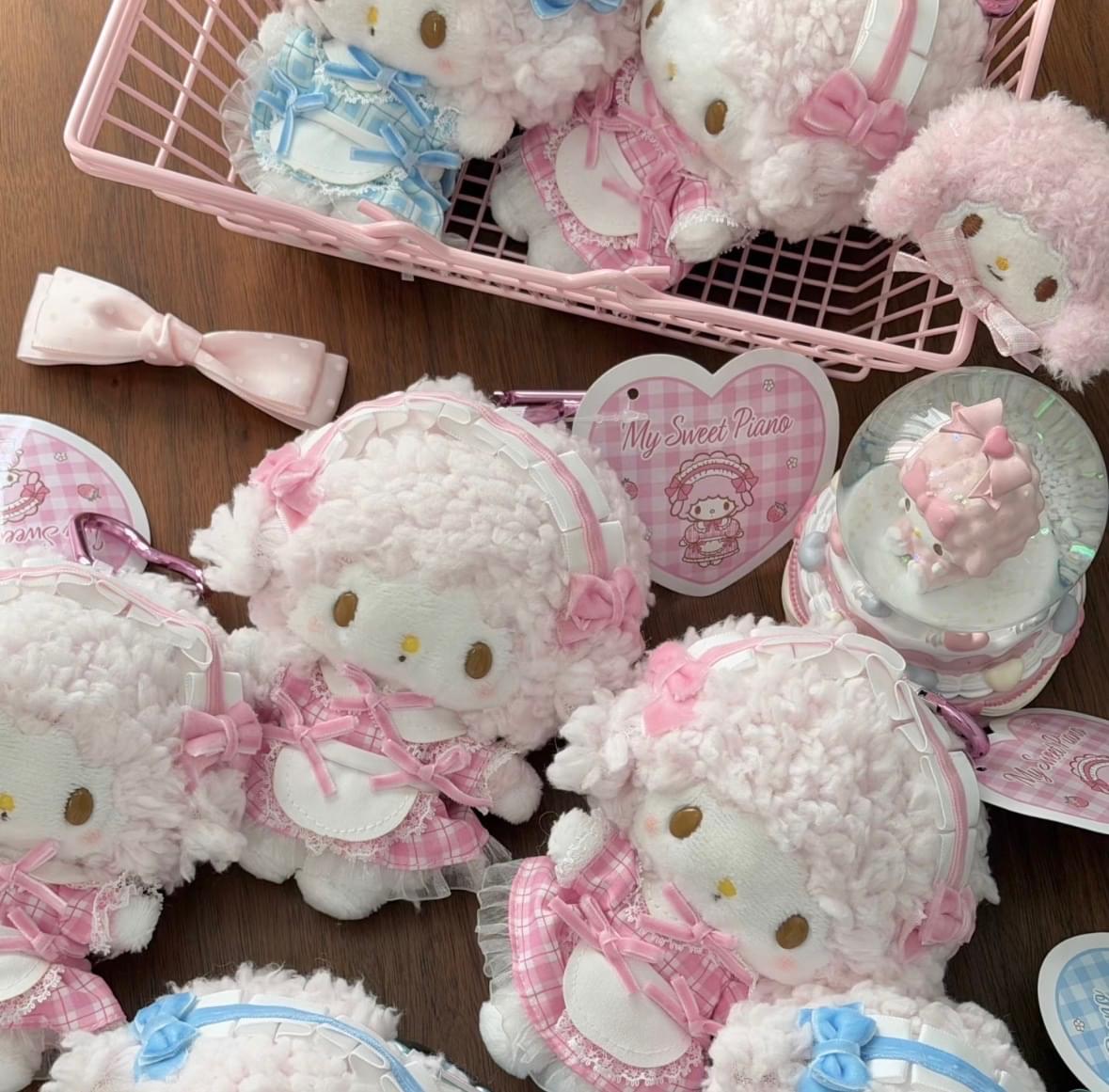 My Sweet Piano Pink & Blue Series Plush Keychain.