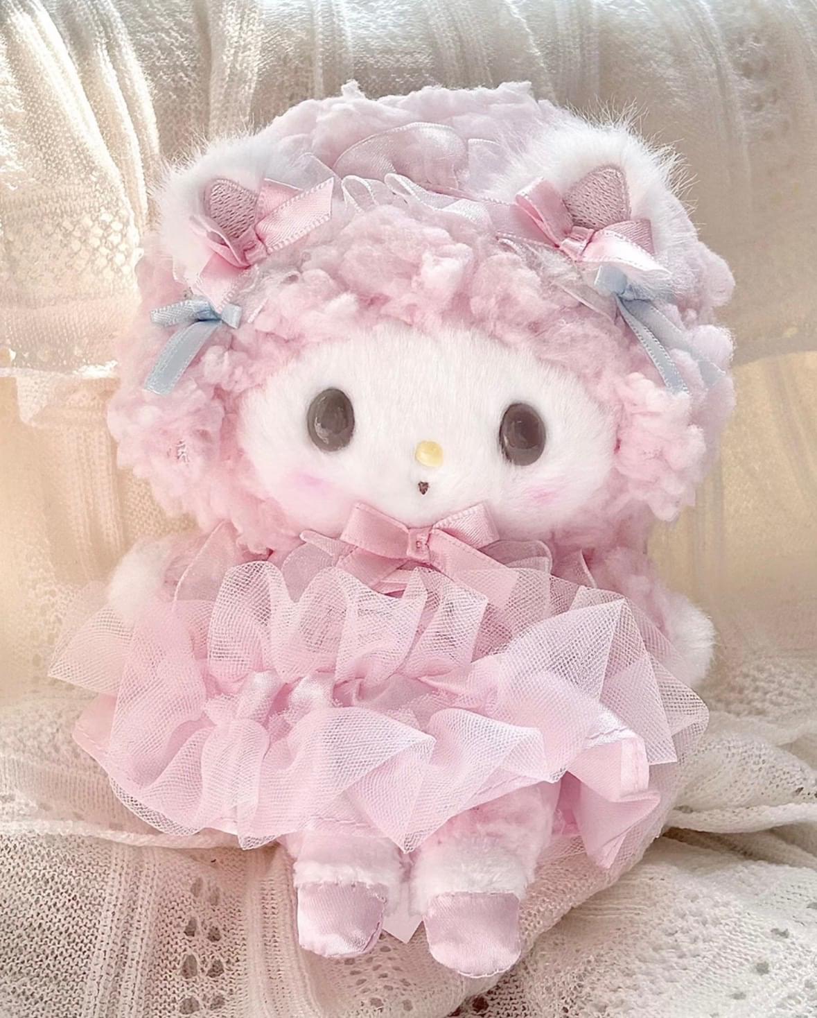 My Sweet Piano Sanrio Original White Cat Ballerina Plush.