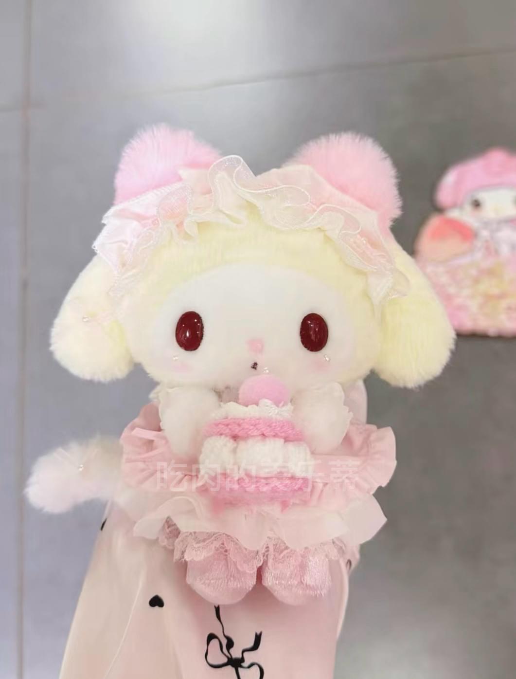 Anniversary Special My Melody Kitten With Cake Handmade Plush.