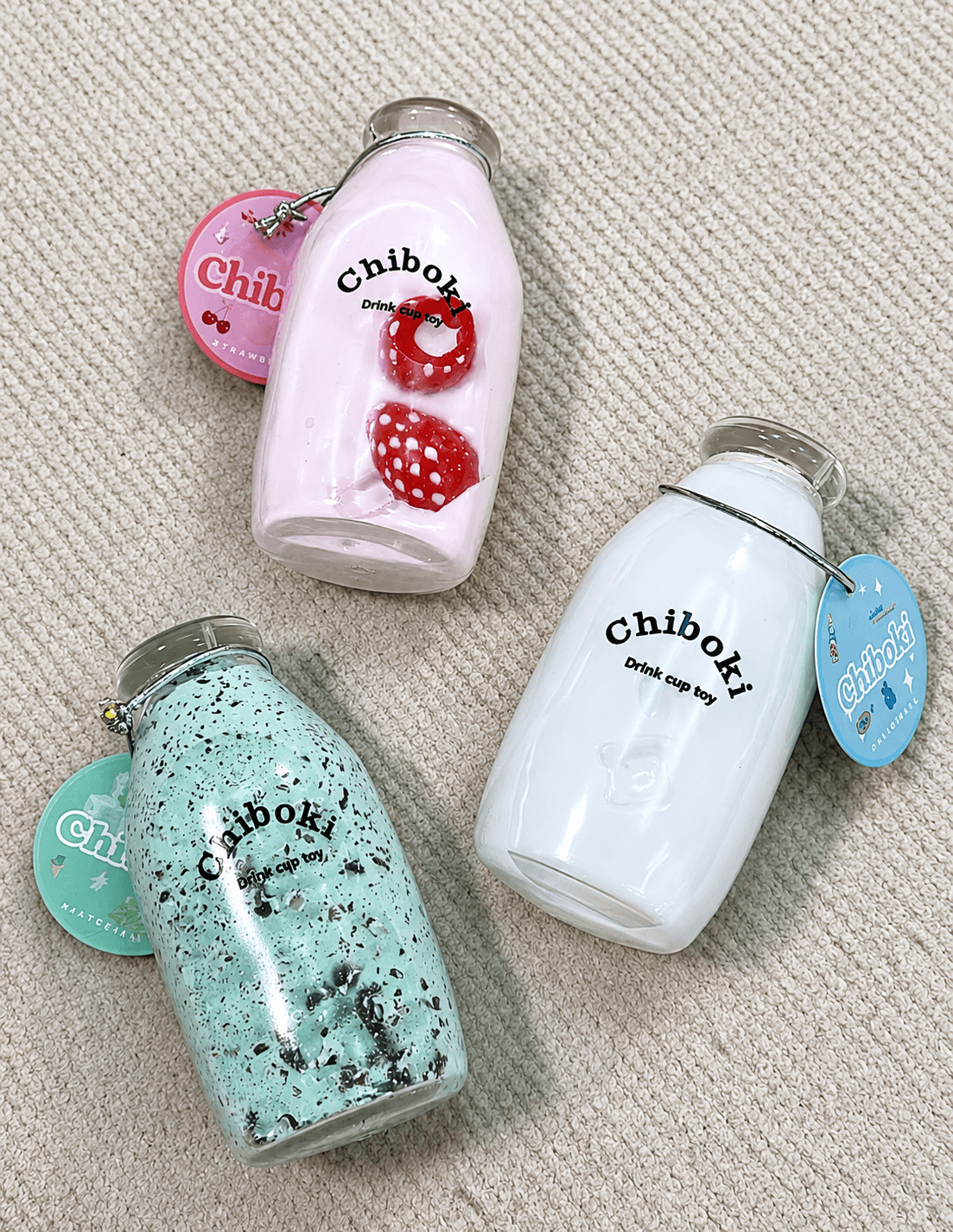 Original Chiboki Fruits Milk Bottle Squishy Series.