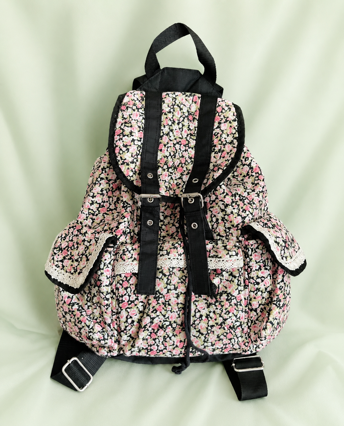 Vintage Heisei Retro Flower Pot Mori Kei Backpack