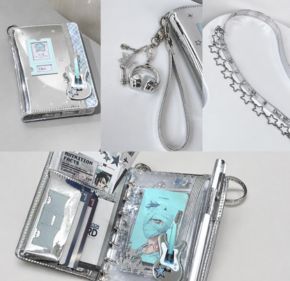 MarshMellow Glossy Silver Mini Binder