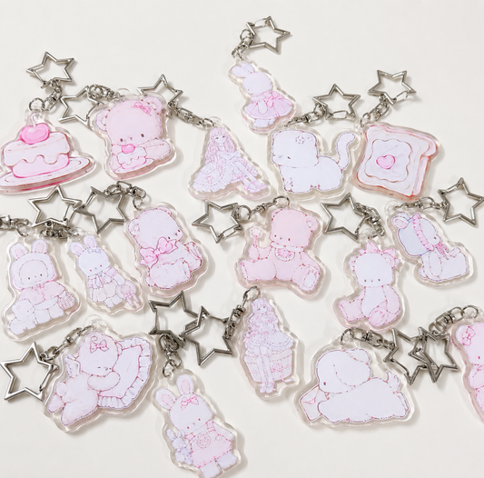 Sleepy Bunny Handmade Keychain Collection