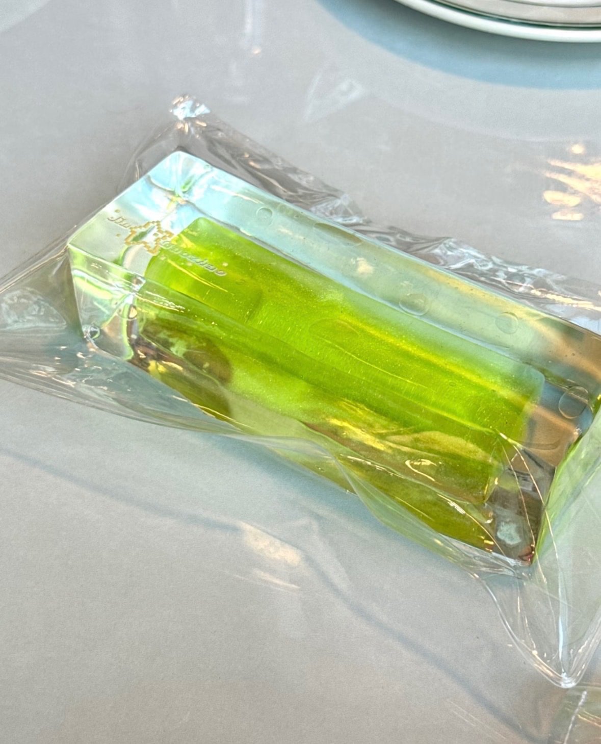 Long Cubed Aqua Filled Squishy.