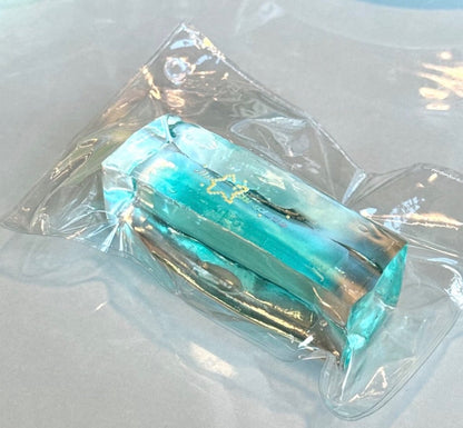 Long Cubed Aqua Filled Squishy.