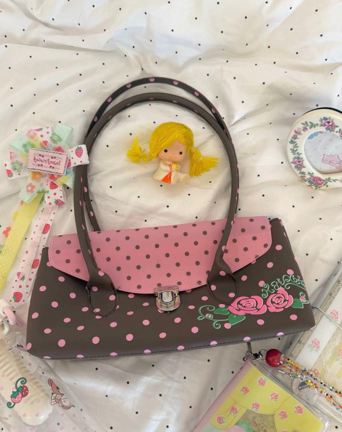 Original Guesthouse Rose Pink Chocolate Handbag