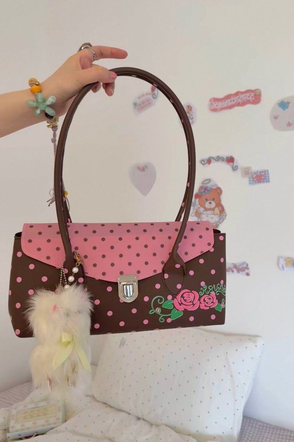 Original Guesthouse Rose Pink Chocolate Handbag