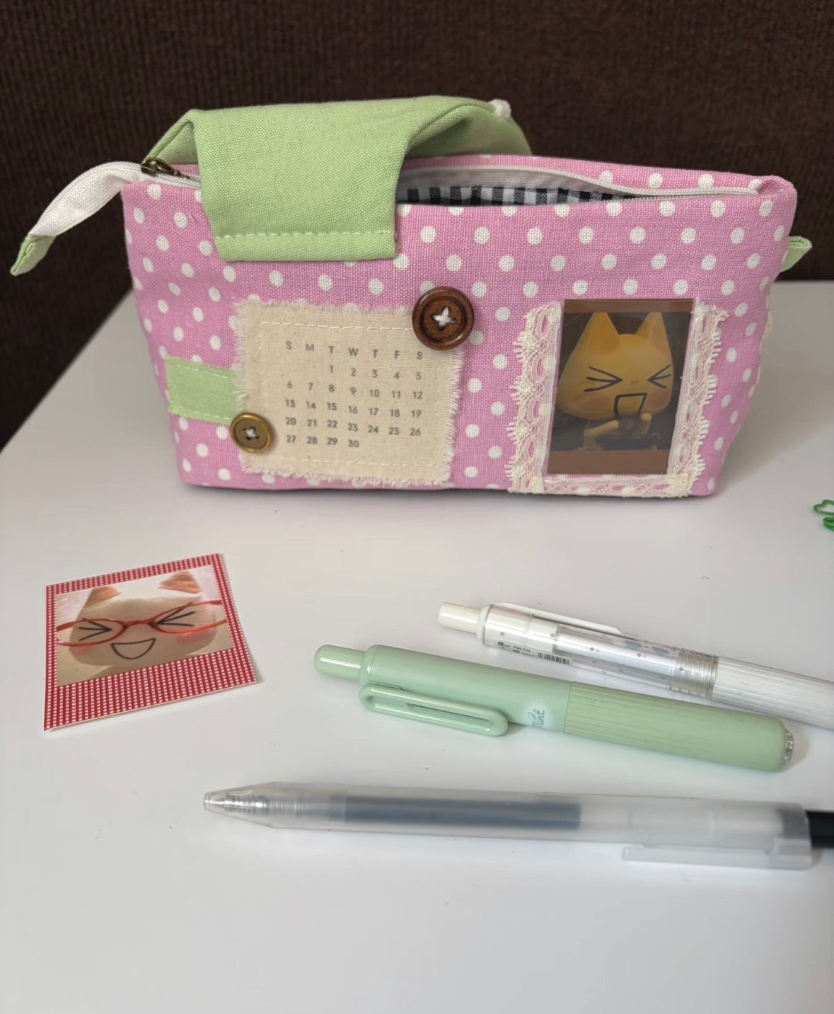 Strawberry Patch Heisei Retro Original Handmade Pencil Case