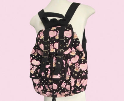 Love Bunny Heart Vintage Japanese Backpack