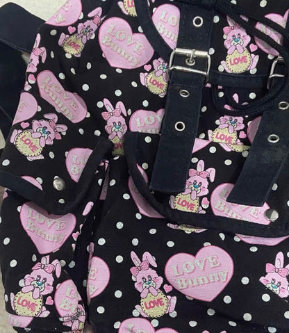 Love Bunny Heart Vintage Japanese Backpack