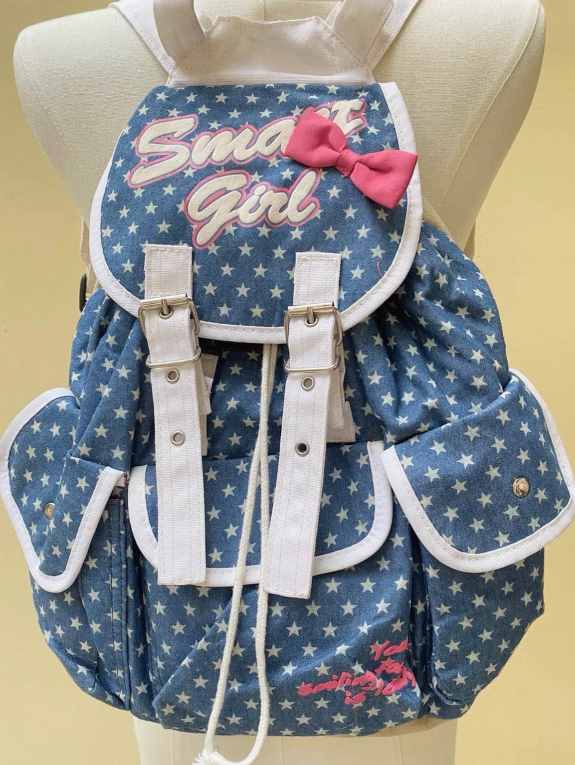 Smart Girl Denim Star Vintage Backpack