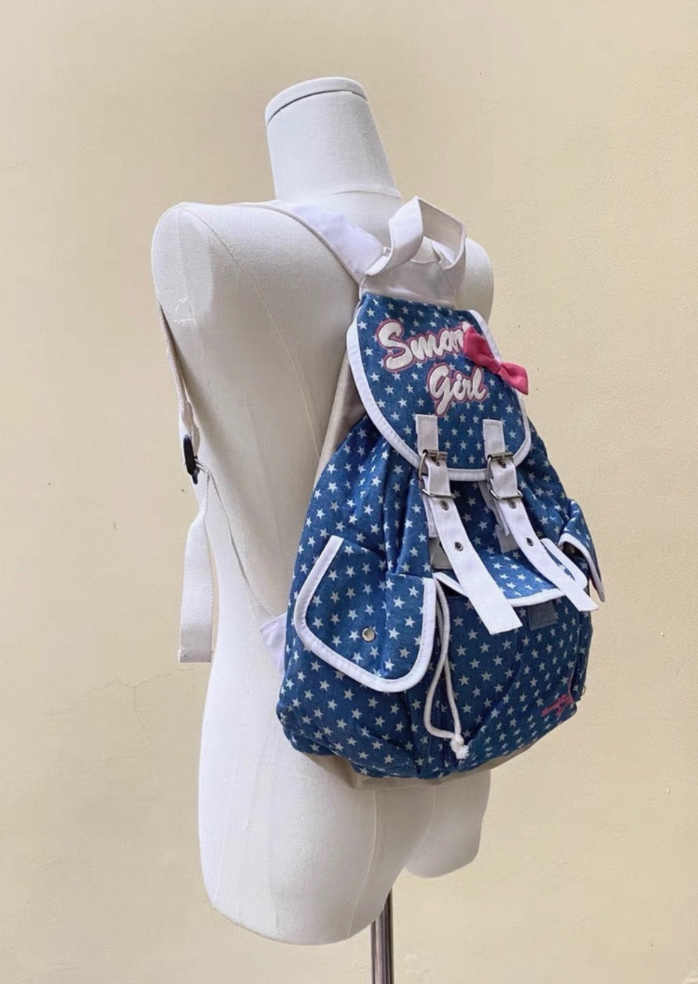 Smart Girl Denim Star Vintage Backpack