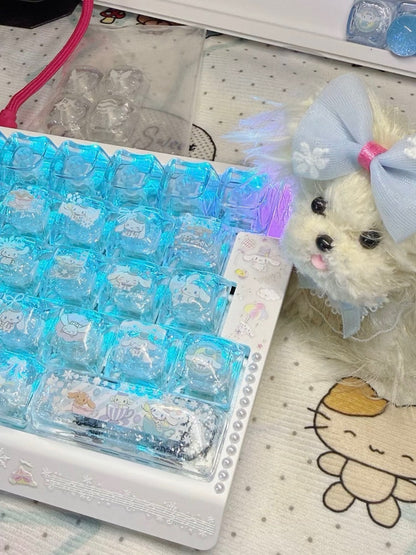 Cinnamoroll Snowflake Resin Custom One-Handed Keyboard Set