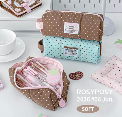RosyPosy Choco & Mint Polka Dots Pencil Case