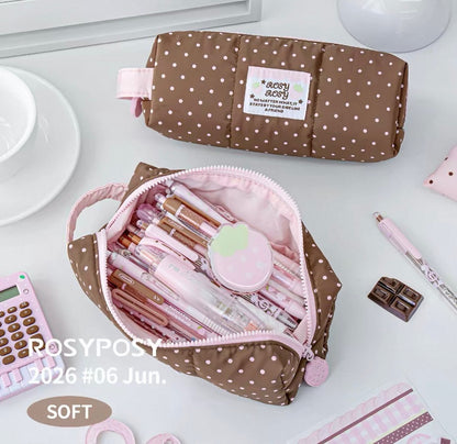 RosyPosy Choco & Mint Polka Dots Pencil Case