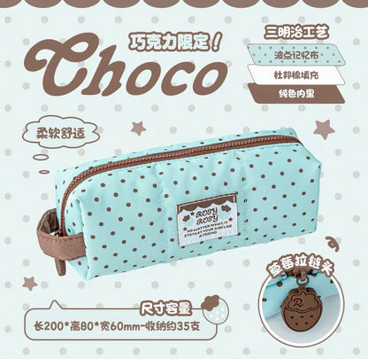 RosyPosy Choco & Mint Polka Dots Pencil Case