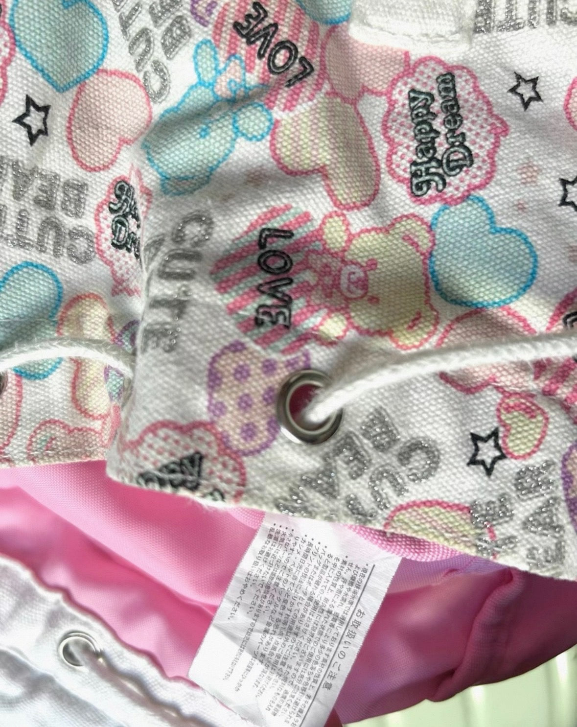 Vintage Heisei Retro RARE Love Bear Print Backpack