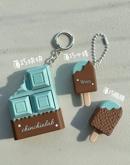 Fidget Clicker ChinChinLab Chocolate & Popsicle Keychain
