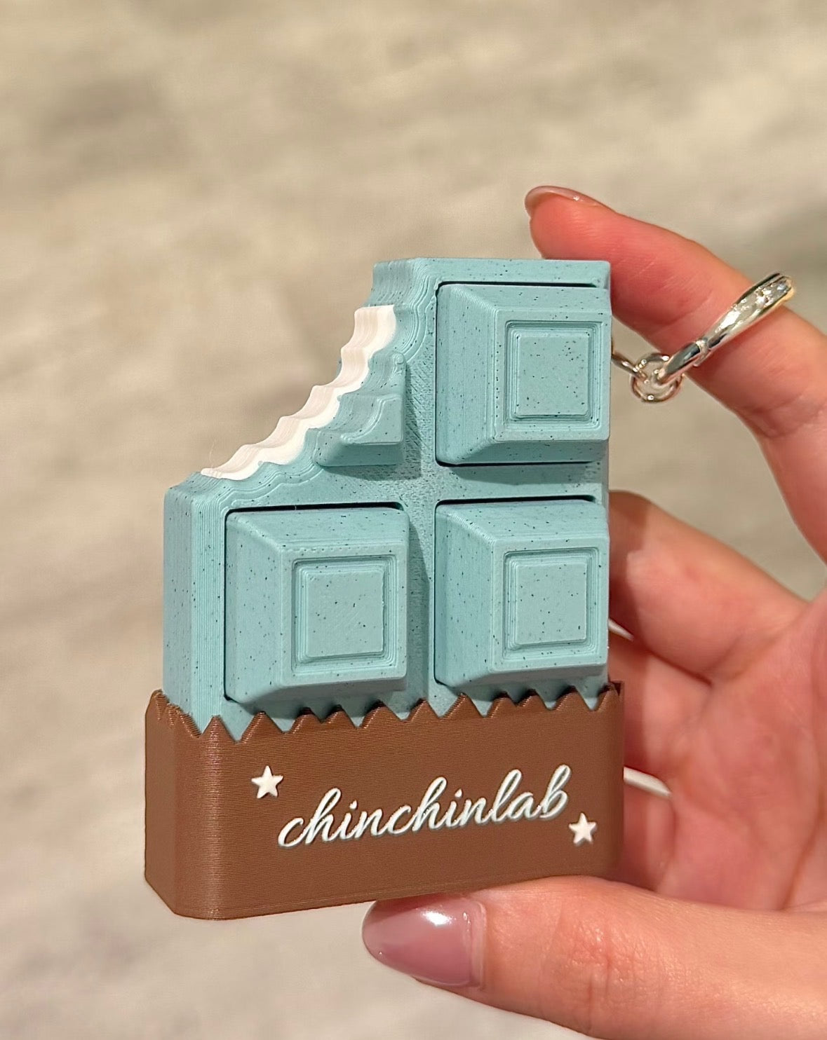 Fidget Clicker ChinChinLab Chocolate & Popsicle Keychain