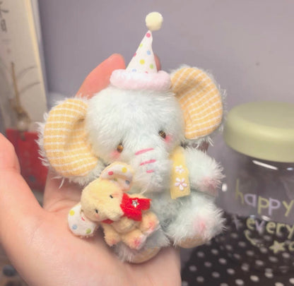 Mint Mango Jointed Baby Elephant Handmade Plush