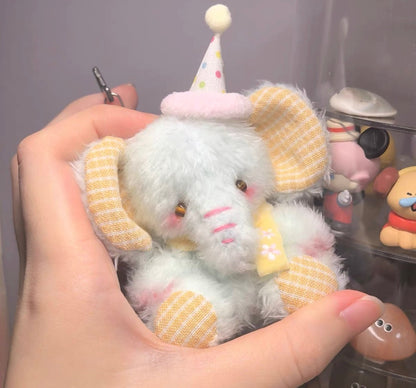Mint Mango Jointed Baby Elephant Handmade Plush