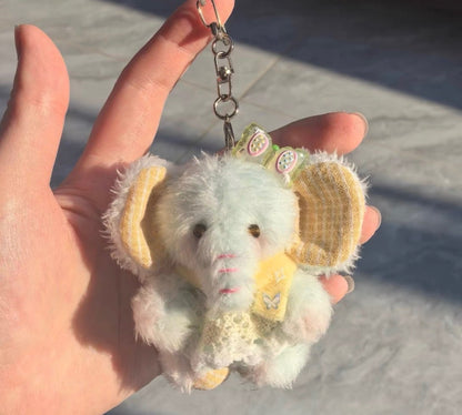 Mint Mango Jointed Baby Elephant Handmade Plush