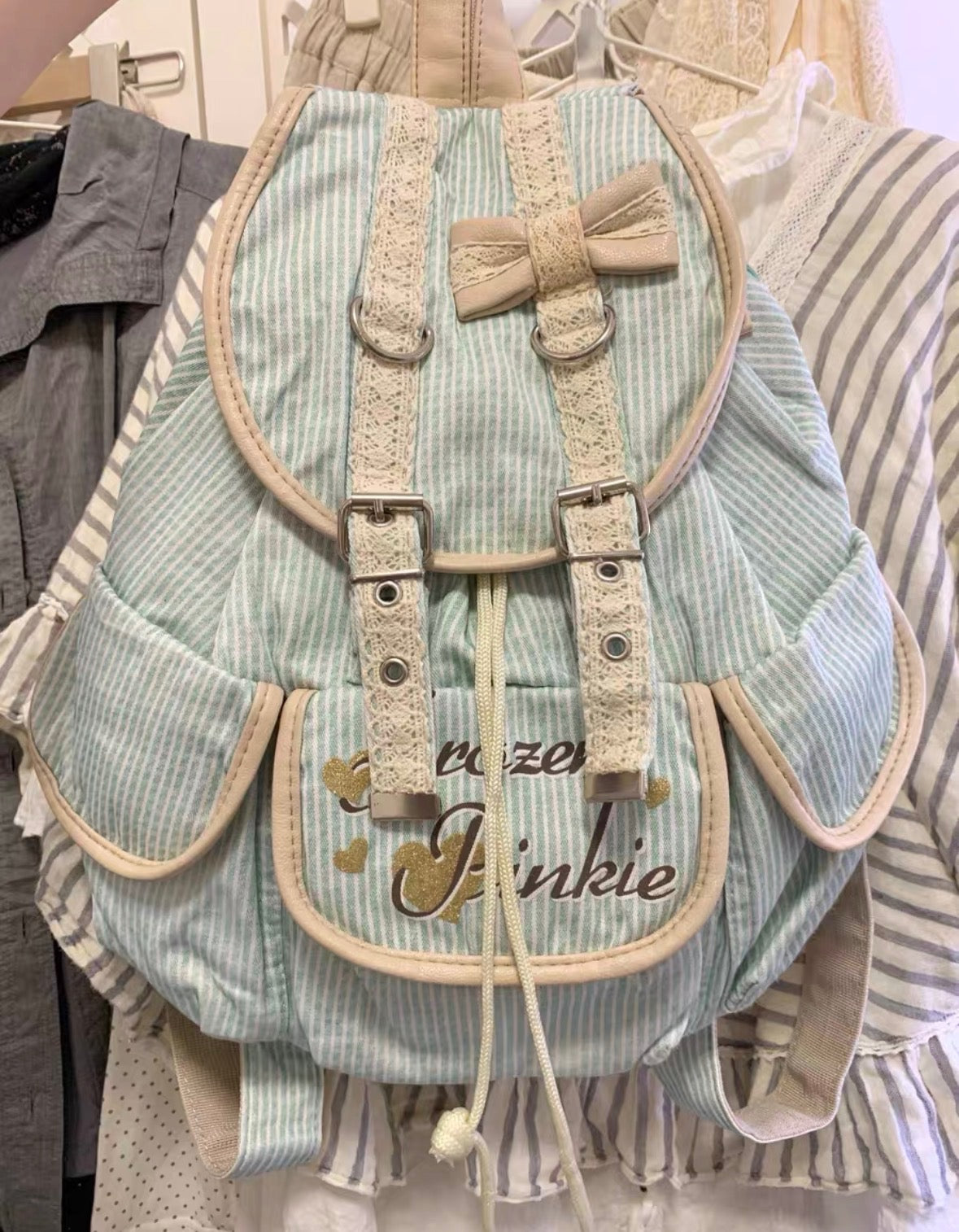 ペールブルーレース 平成レトロ ヴィンテージバックパック