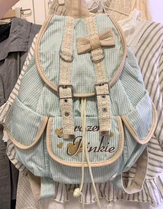 ペールブルーレース 平成レトロ ヴィンテージバックパック