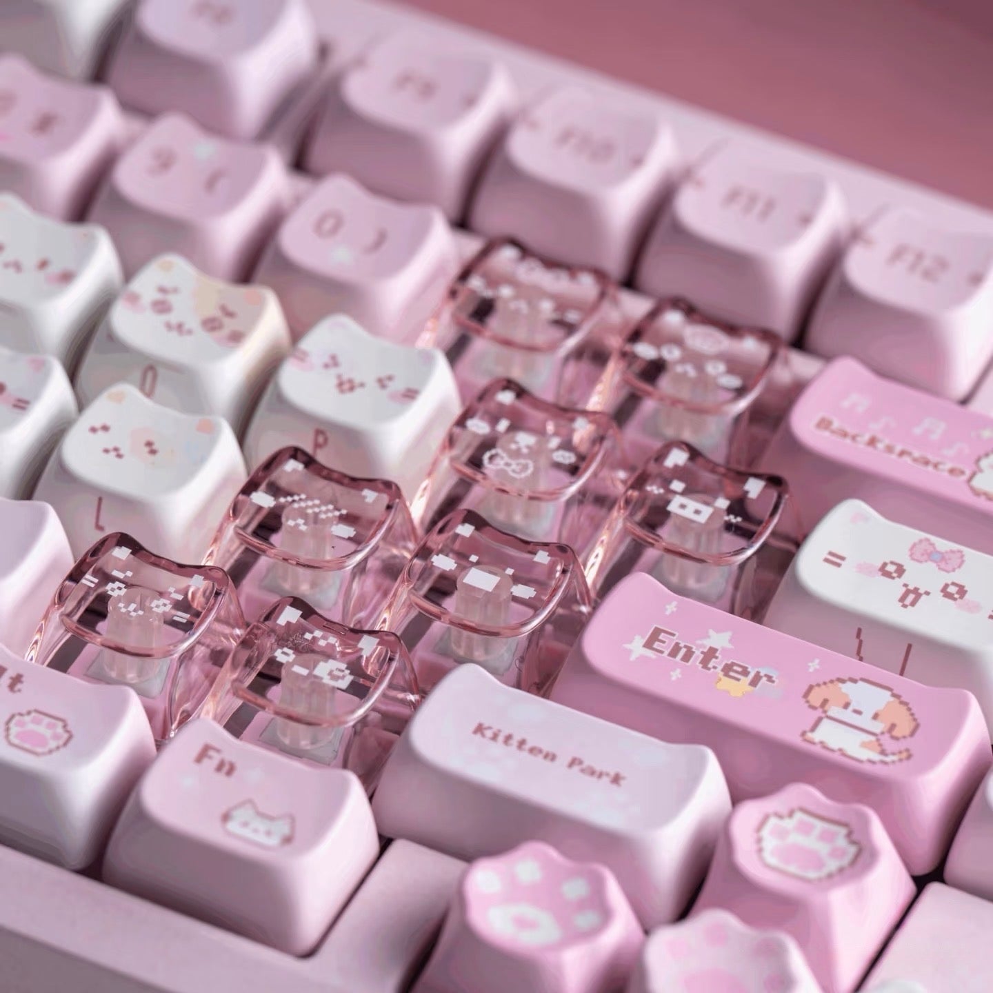 Pixel Kitty Keyboard Key Caps Set (167 Keys PBT + PC) SOULCAT