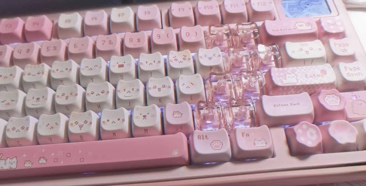 Pixel Kitty Keyboard Key Caps Set (167 Keys PBT + PC) SOULCAT