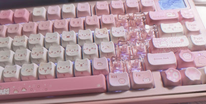 Pixel Kitty Keyboard Key Caps Set (167 Keys PBT + PC) SOULCAT