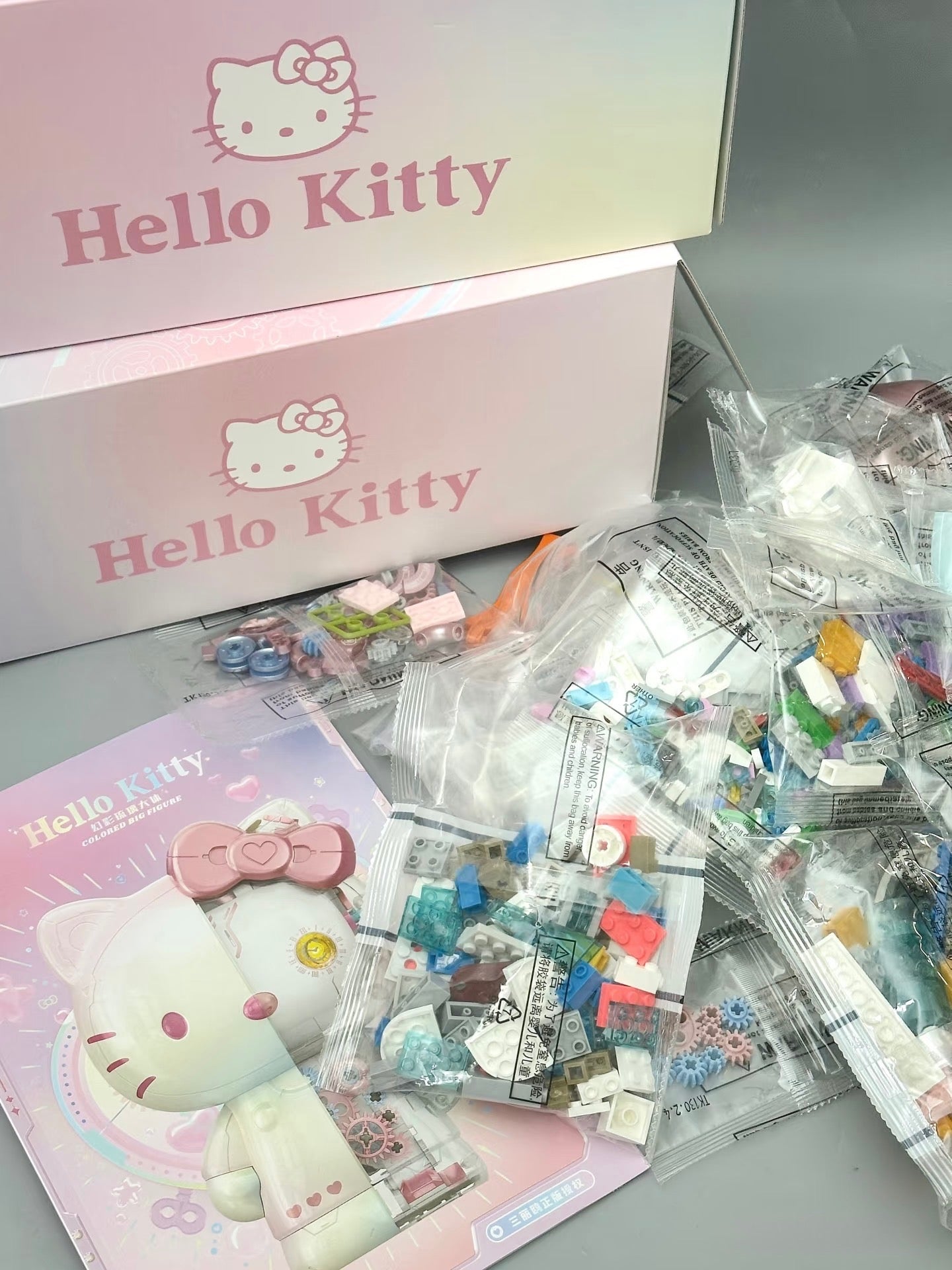 Bloques de construcción semimecánicos TOPTOY LIMITADOS (Sanrio) Hello Kitty Pink Ver. JUGUETE SUPERIOR
