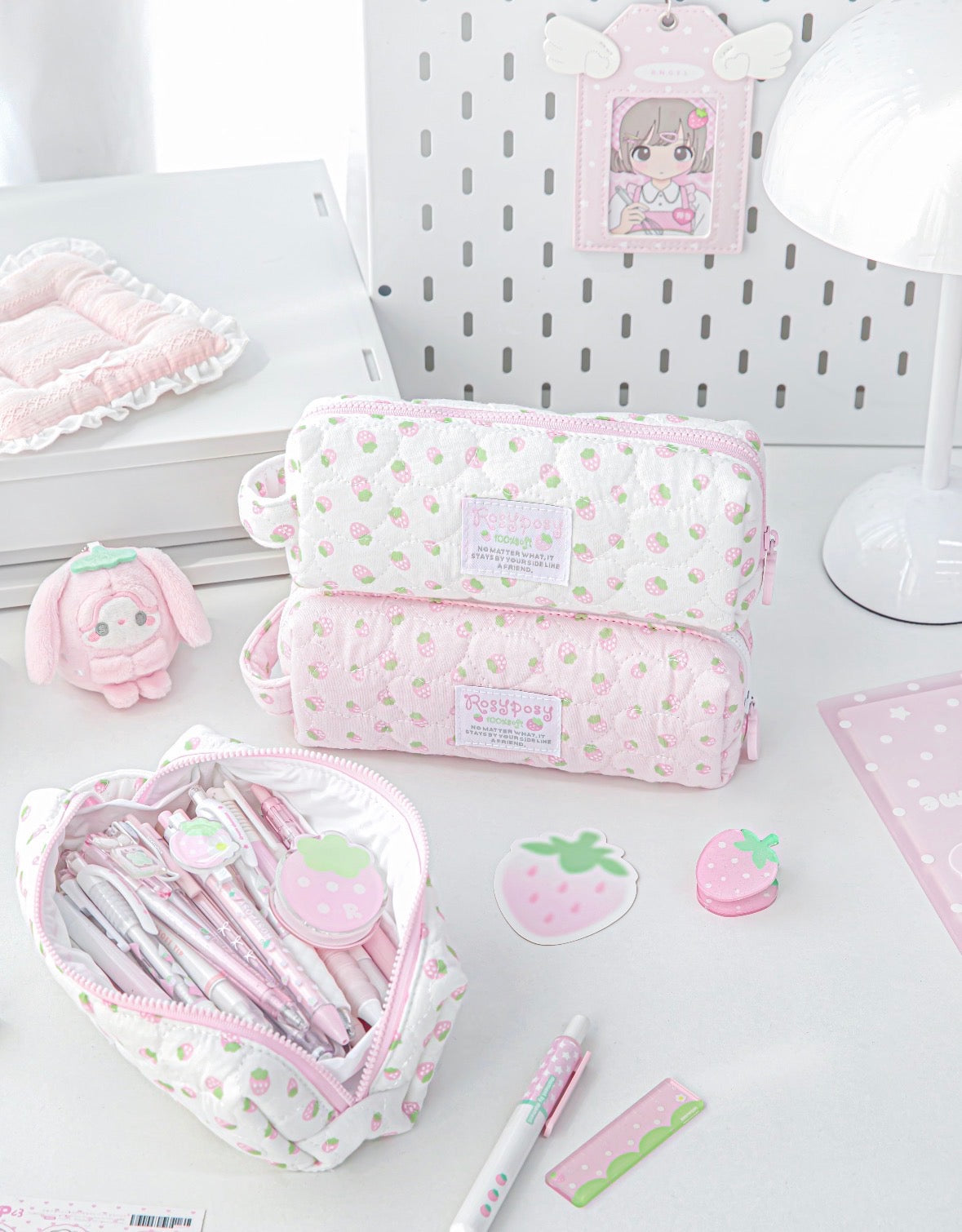 RosyPosy Strawberry Pattern Pencil Case RosyPosy
