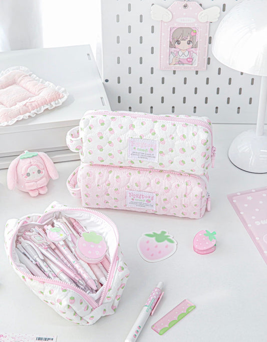 RosyPosy Strawberry Pattern Pencil Case RosyPosy