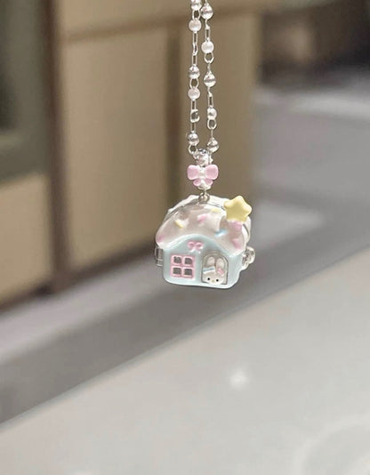 Collar de postre crema MarshMellow bañado en plata 925