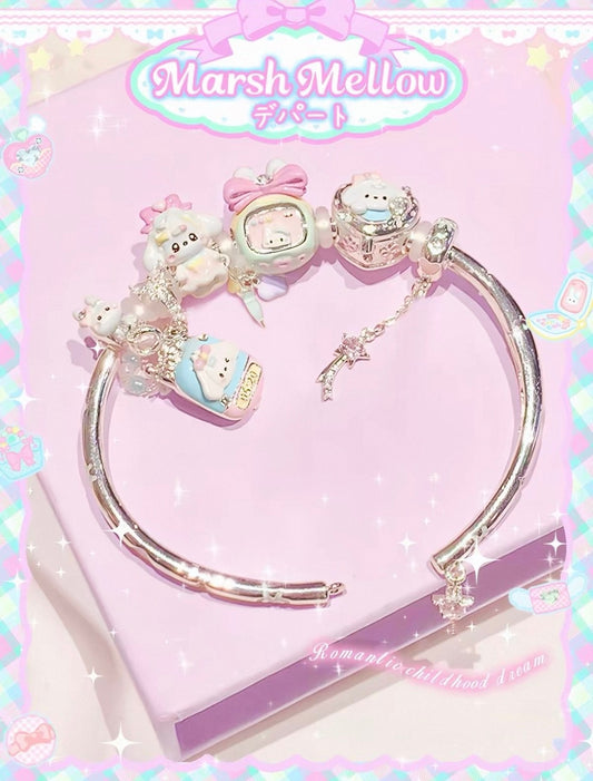 925 Silver Plated MarshMellow Romantic Bangle