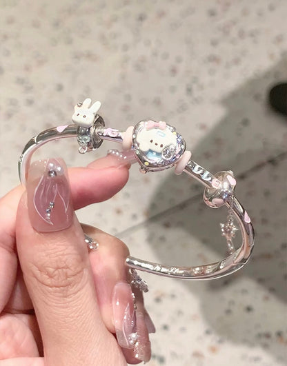 925 Silver Plated MarshMellow Romantic Bangle