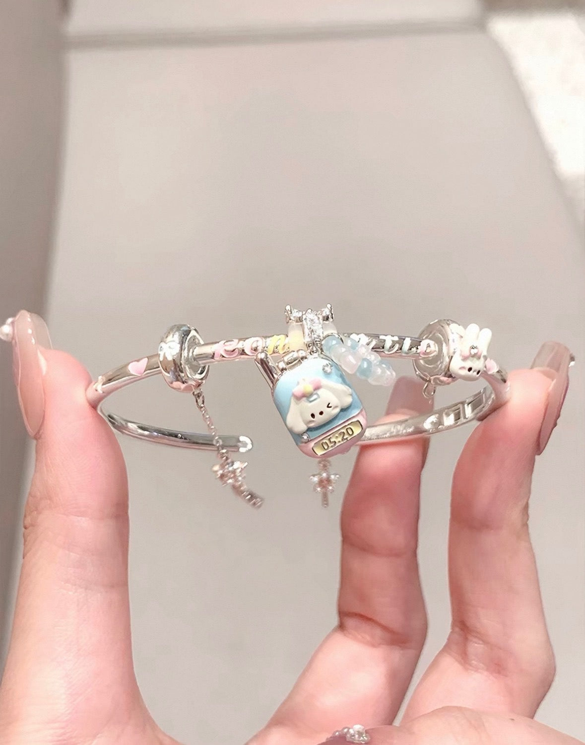 925 Silver Plated MarshMellow Romantic Bangle