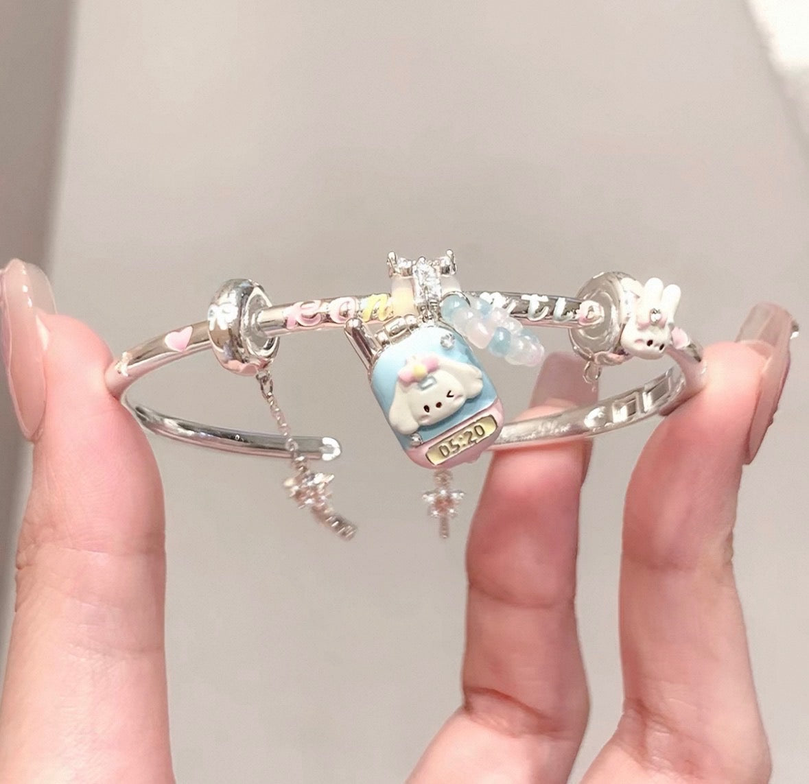 925 Silver Plated MarshMellow Romantic Bangle
