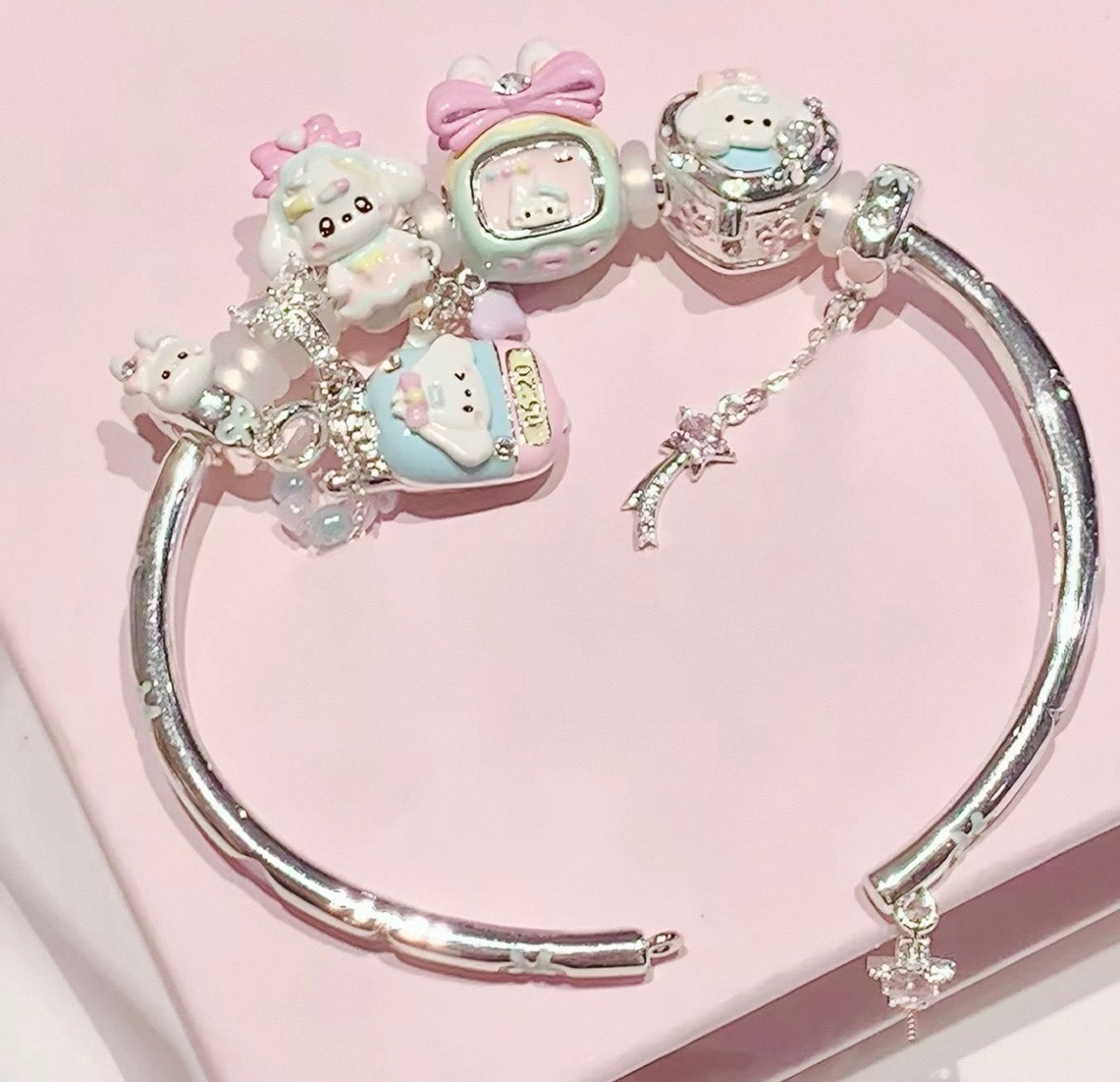 925 Silver Plated MarshMellow Romantic Bangle