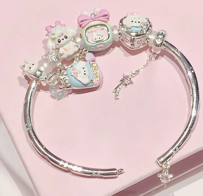 925 Silver Plated MarshMellow Romantic Bangle
