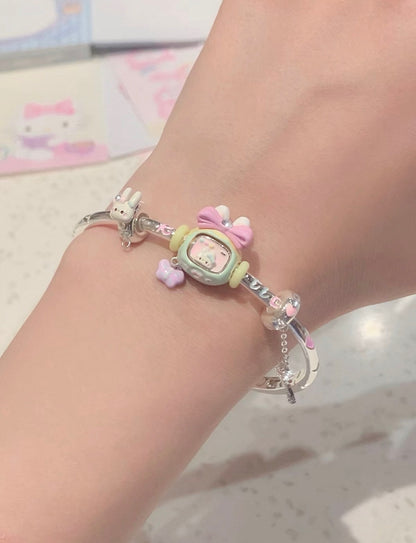 925 Silver Plated MarshMellow Tamagotchi Bracelet
