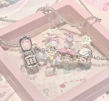 925 Silver Plated MarshMellow Tamagotchi Bracelet