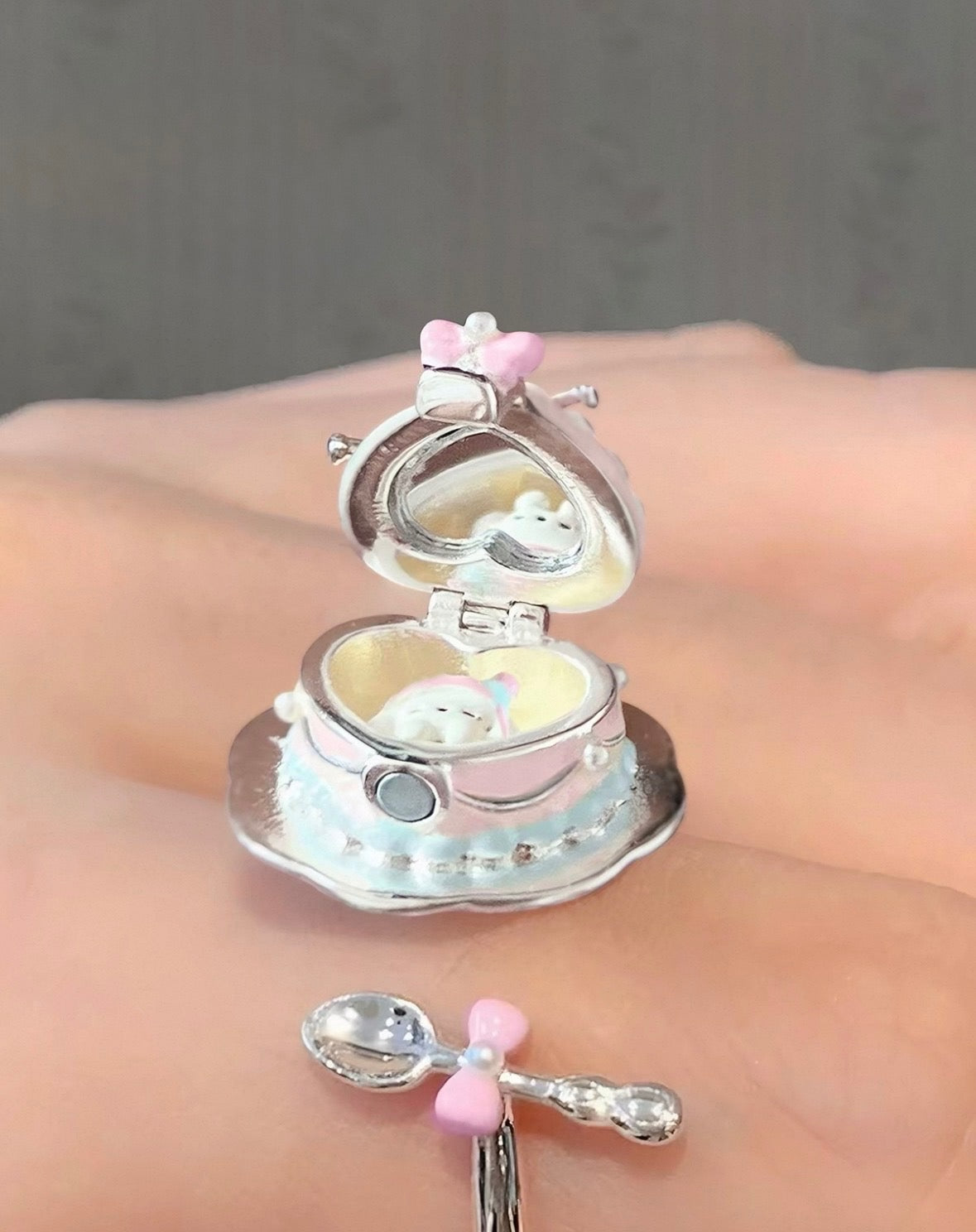 925 Silver Plated MarshMellow Cake Ring
