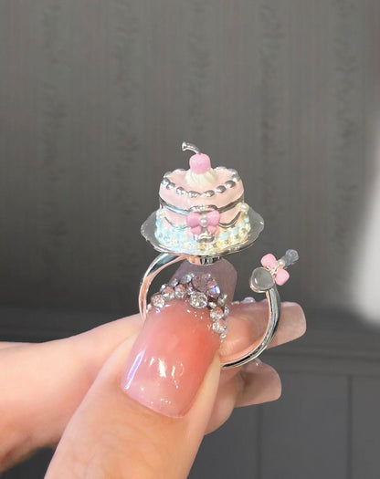 925 Silver Plated MarshMellow Cake Ring